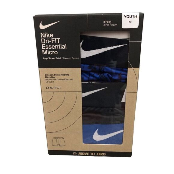 Nike Other - Nike Boys Dri-Fit Essential 3-Pack Boxer Briefs Size Medium